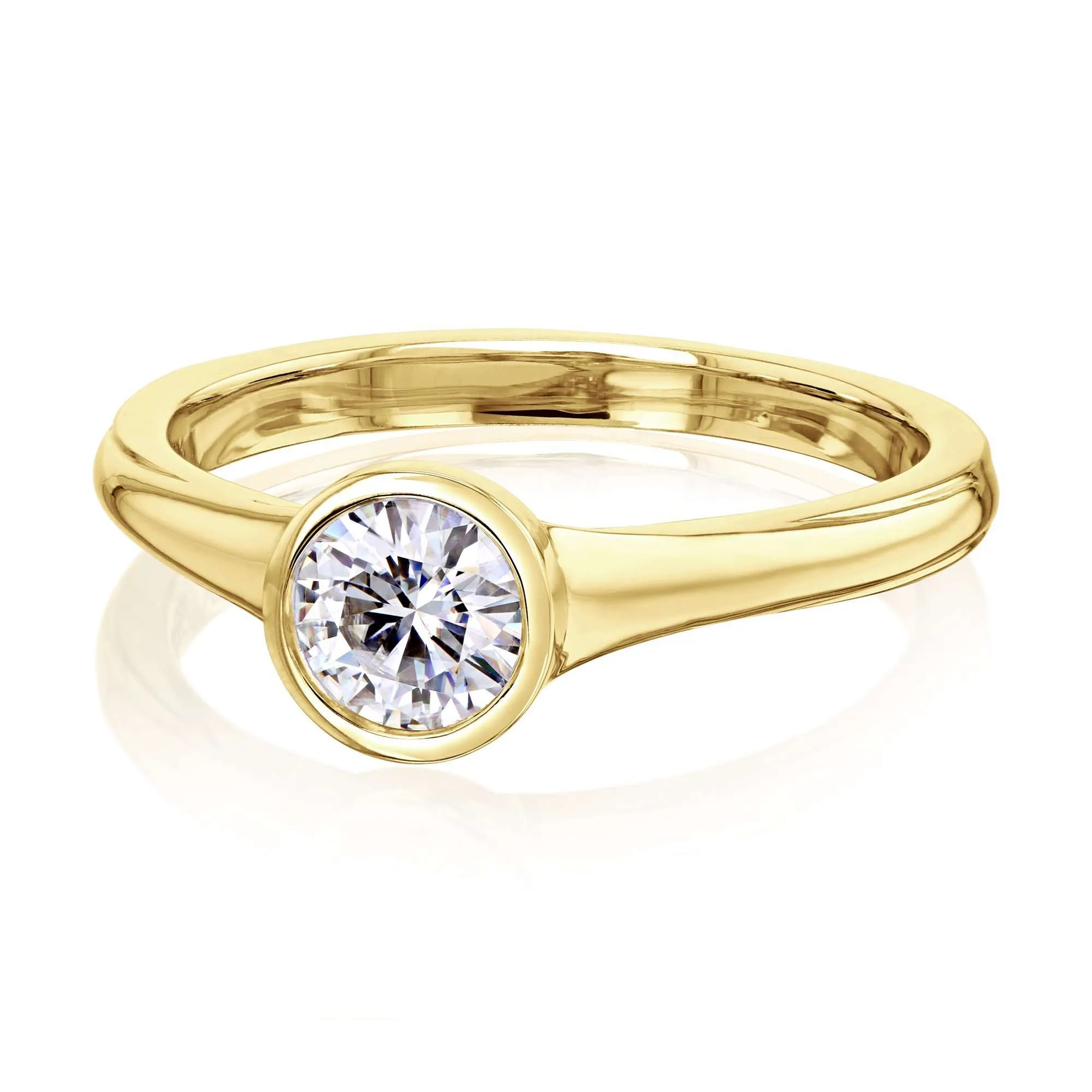 0.5ct Round Low Bezel Ring