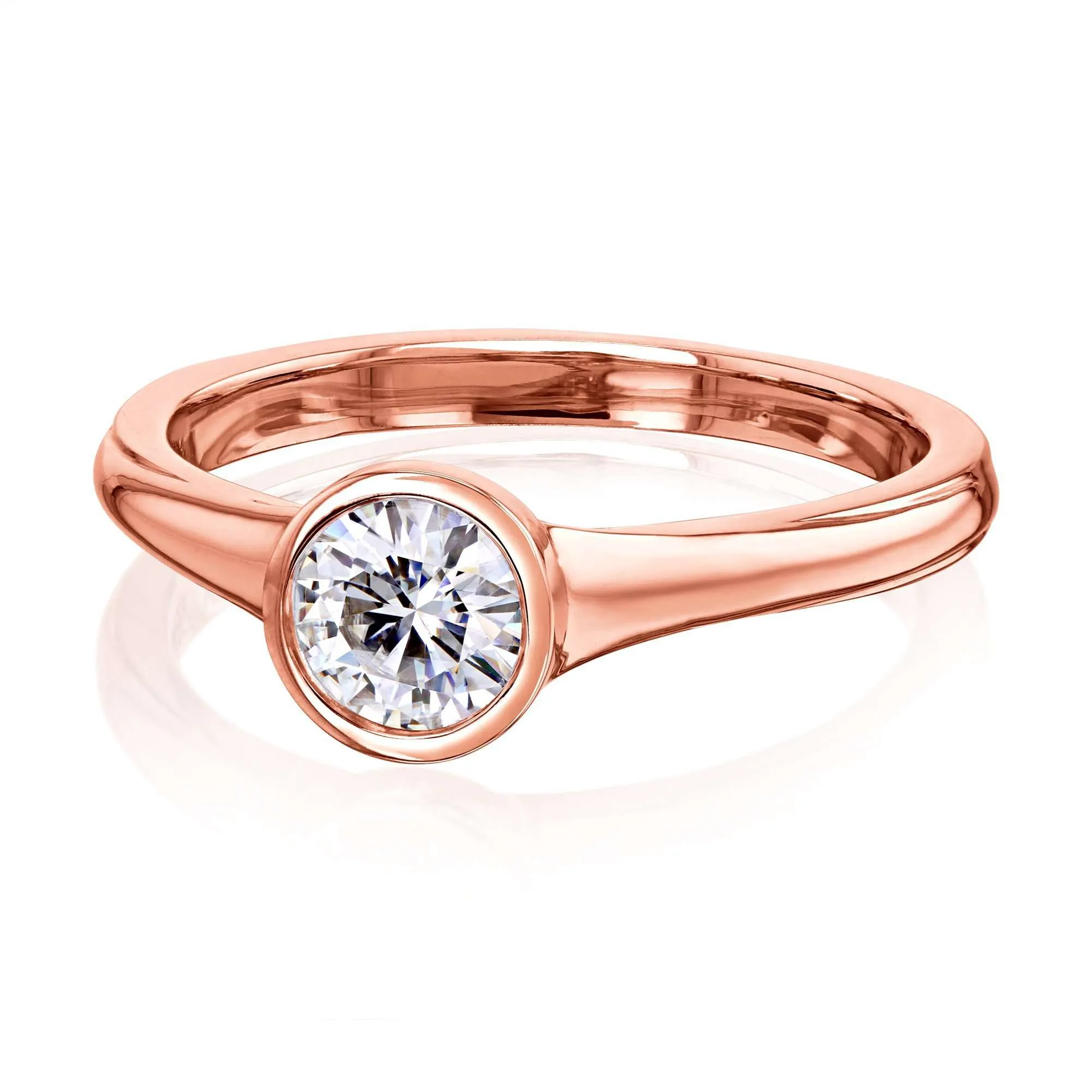 0.5ct Round Low Bezel Ring