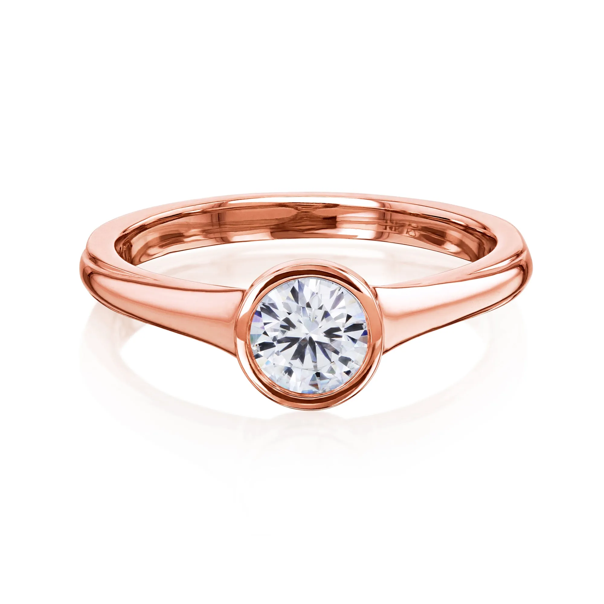 0.5ct Round Low Bezel Ring