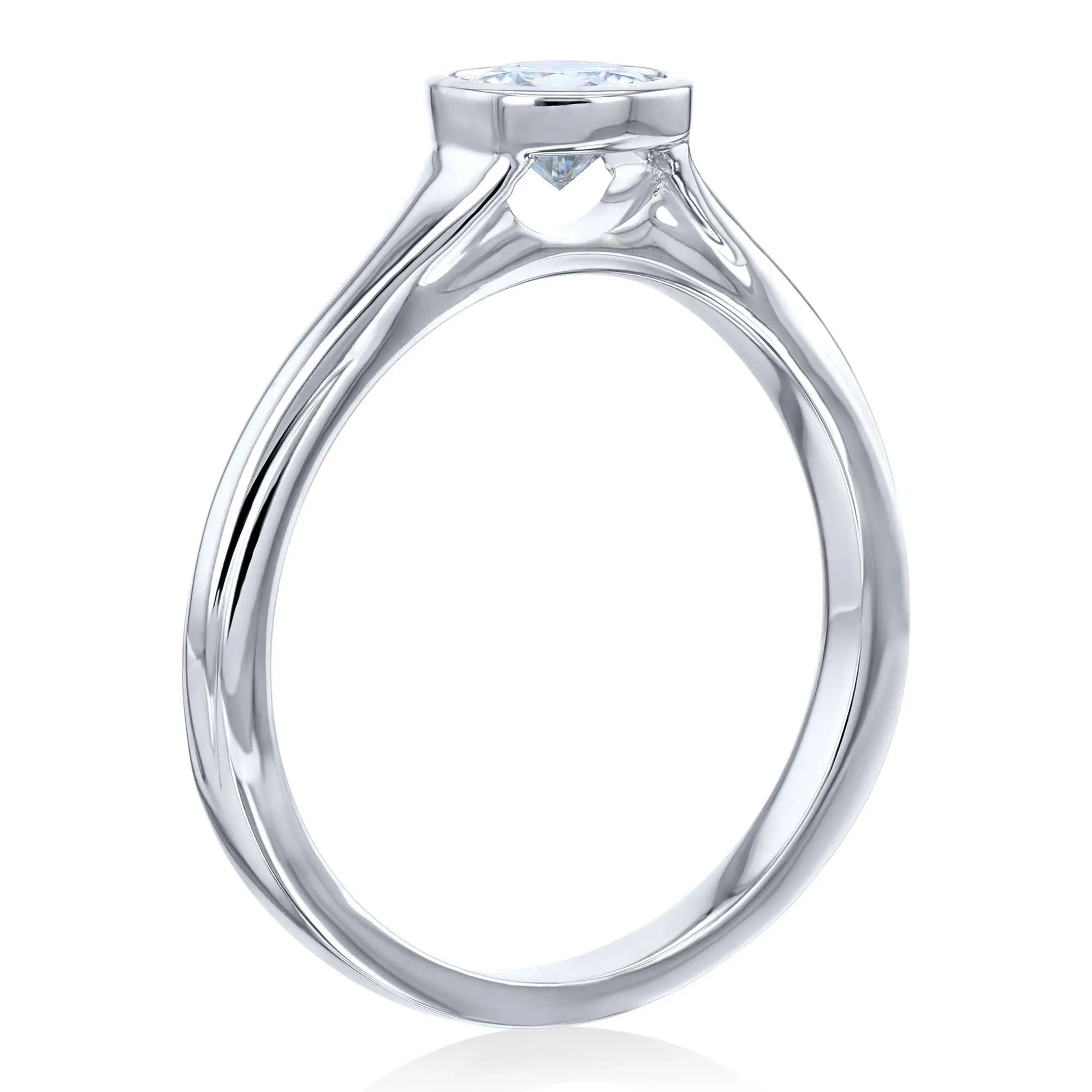 0.5ct Round Low Bezel Ring