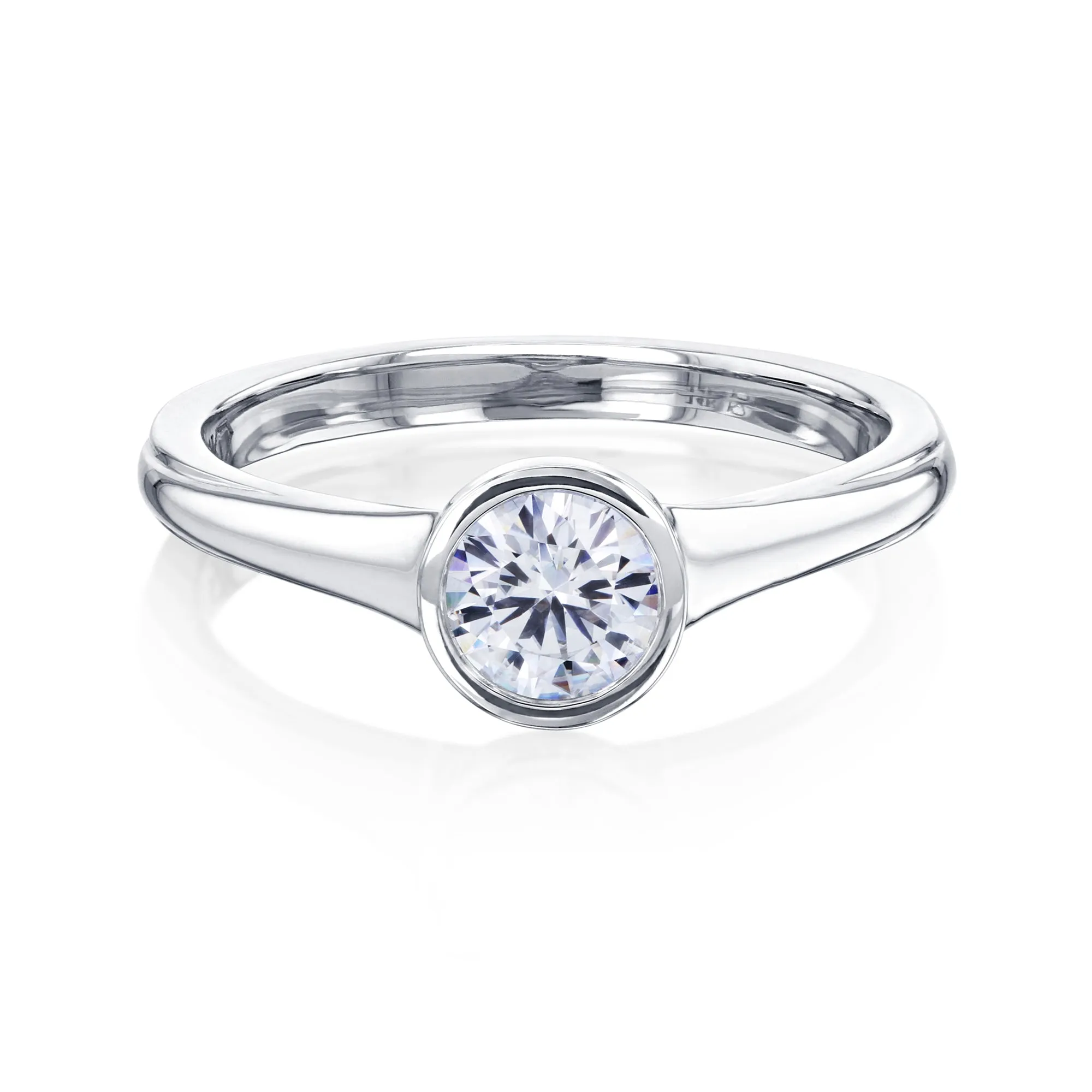 0.5ct Round Low Bezel Ring