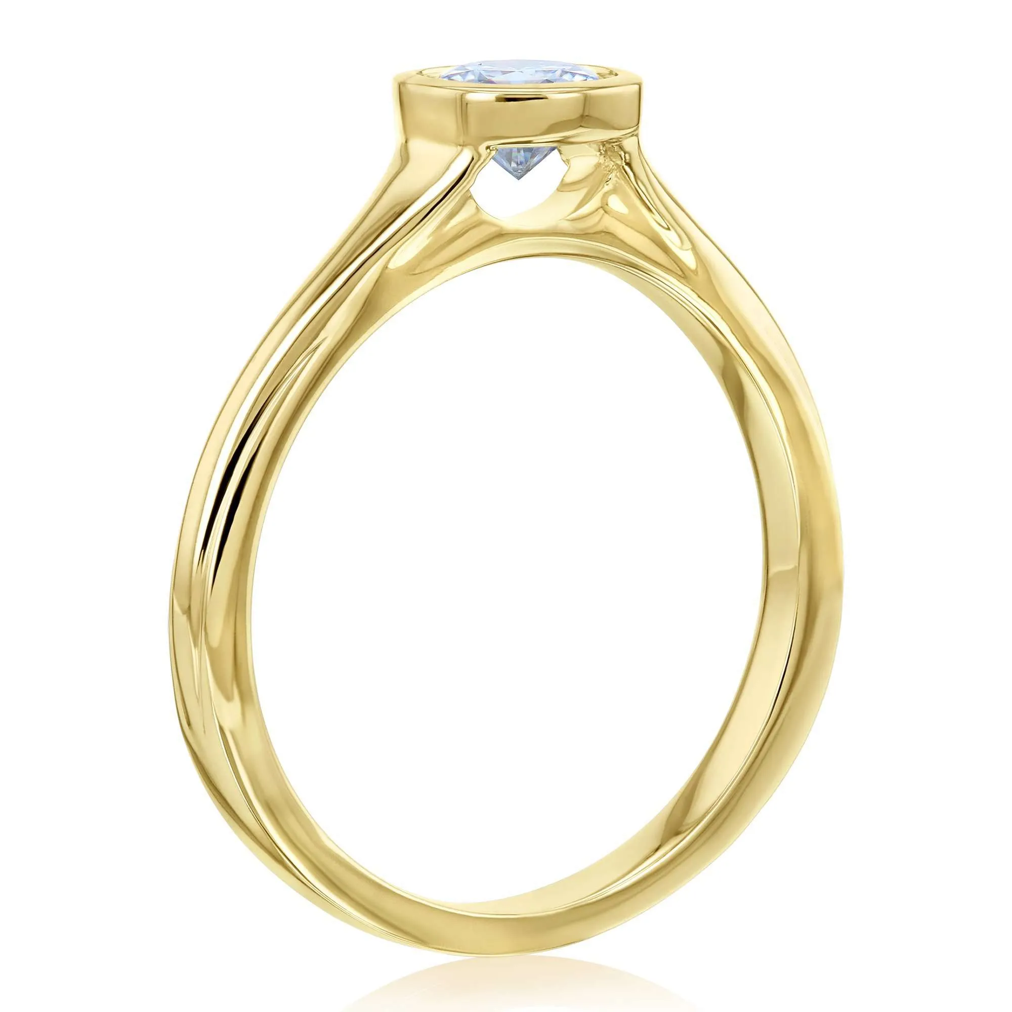 0.5ct Round Low Bezel Ring