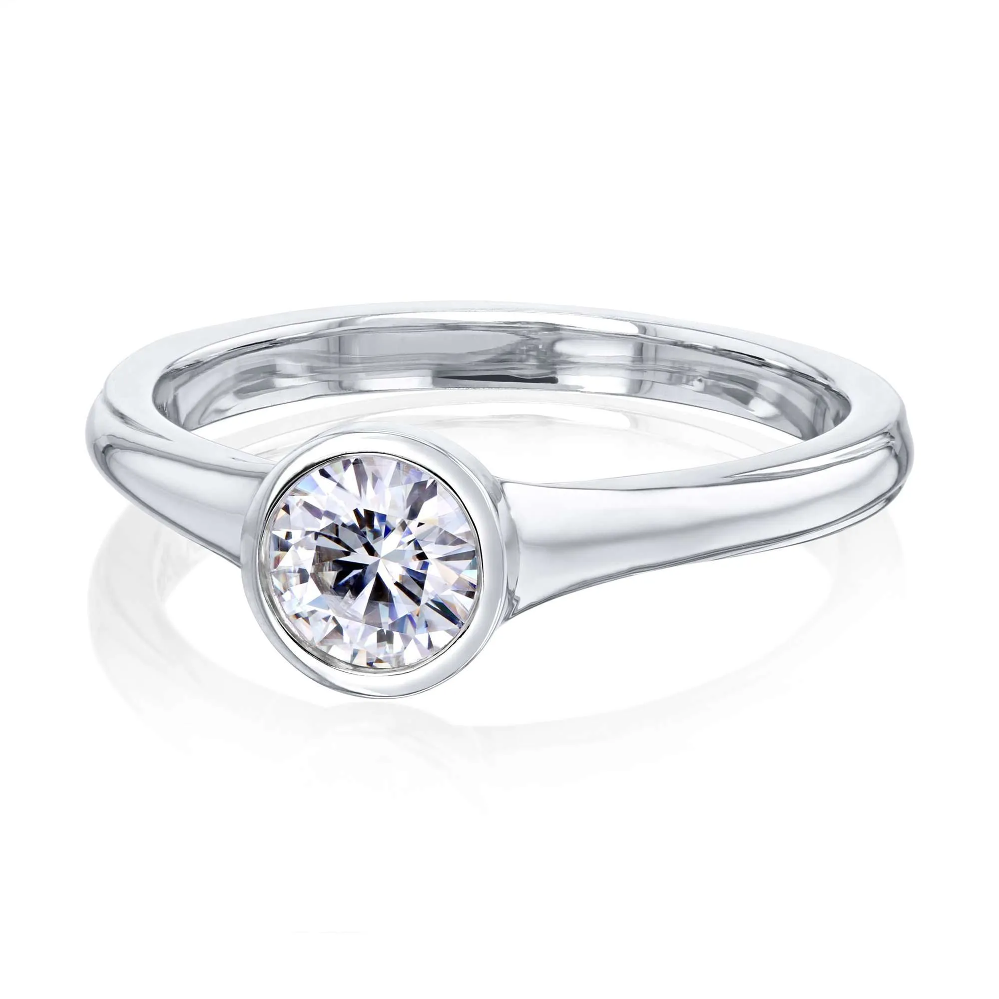 0.5ct Round Low Bezel Ring