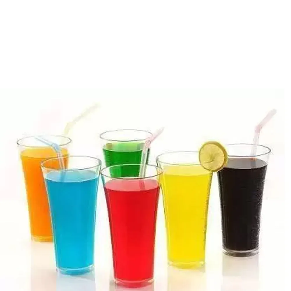 0630 Stylish look Plastic Juicy Glass, Transparent Glasses Set 300ml (6pcs)