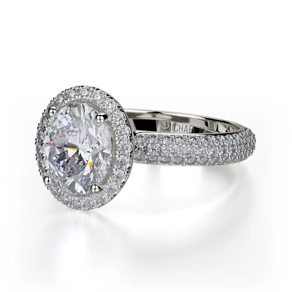 0.68ctw Diamond Halo Engagement Ring