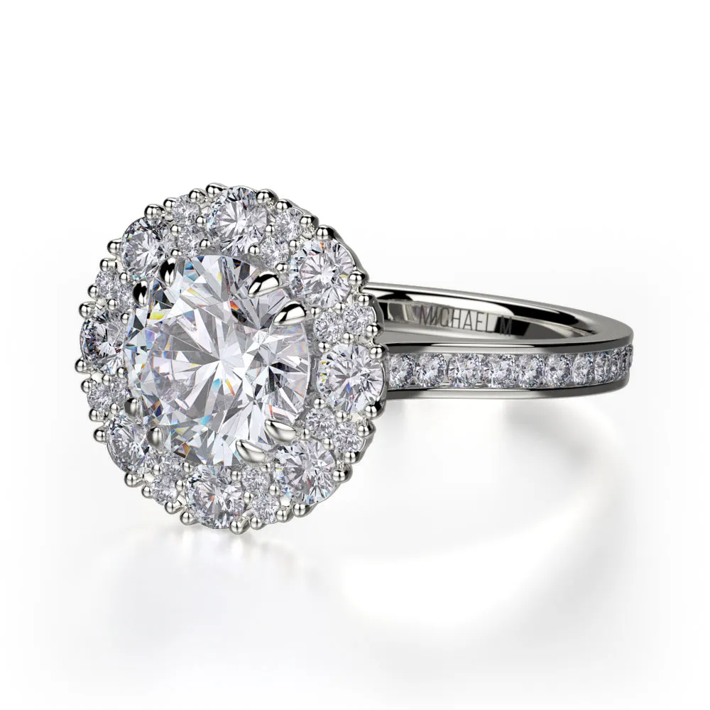 0.92ctw Diamond Halo Engagement Ring