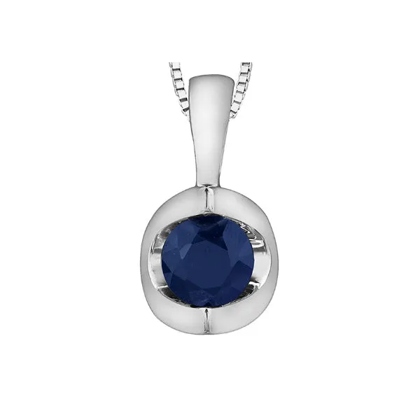 10k White Gold Blue Sapphire Necklace