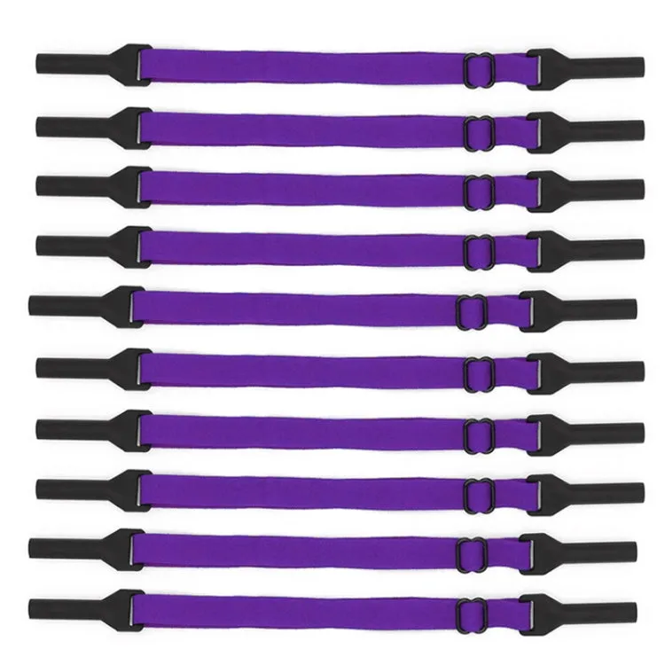 10pcs Short Style Glasses Non-Slip Rope Adjustable Elastic Sports Legs Anti-Drop Fixed Strap(Deep Purple)