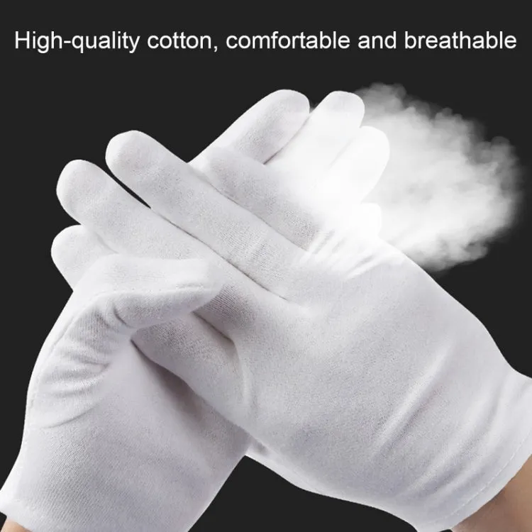 12 Pairs Pure Cotton Working Gloves, Medium Thick Size：Free Size