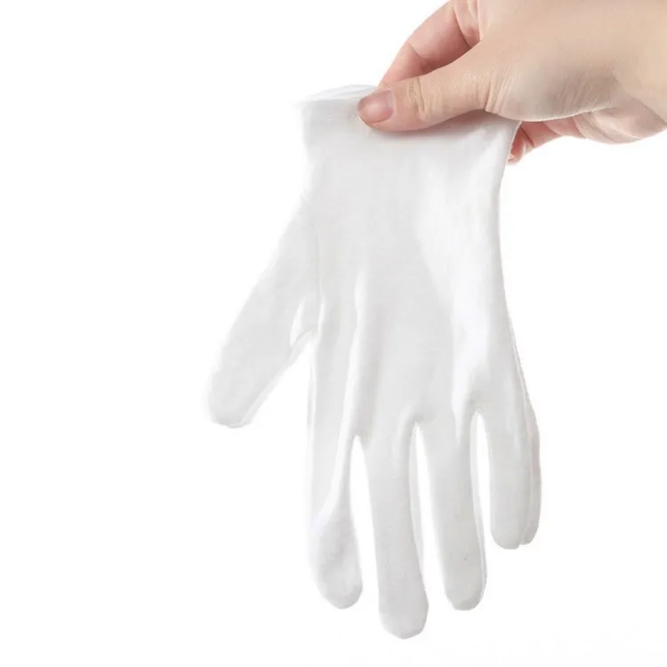 12 Pairs Pure Cotton Working Gloves, Medium Thick Size：Free Size