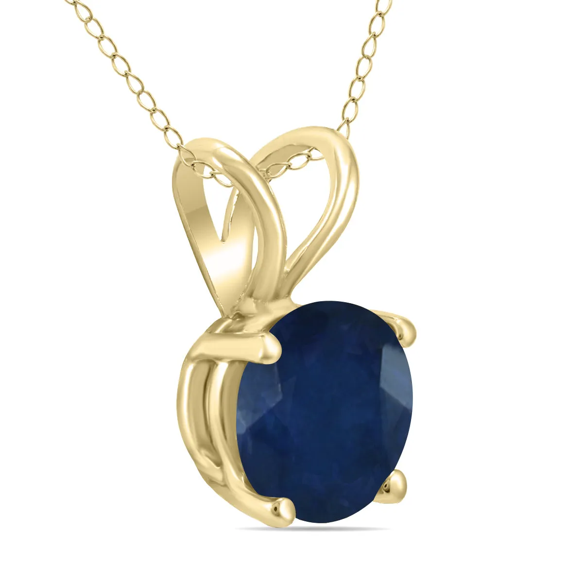 14K  4Mm Round Sapphire Pendant