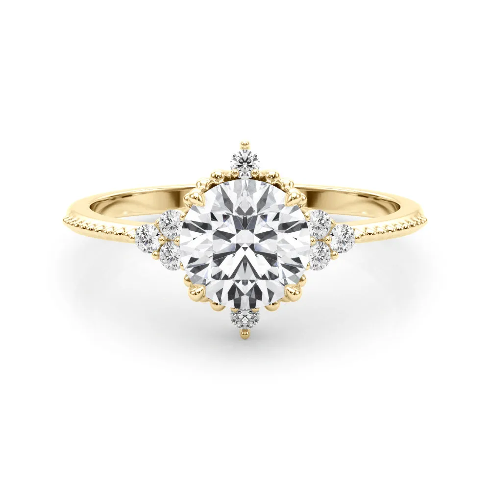 14K Accented Style Vintage Engagement Ring