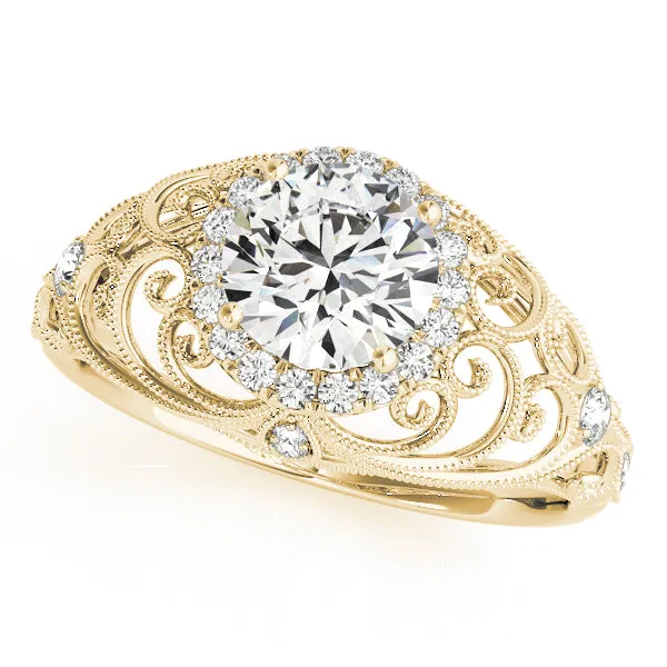 14K Dome Vintage Engagement Ring