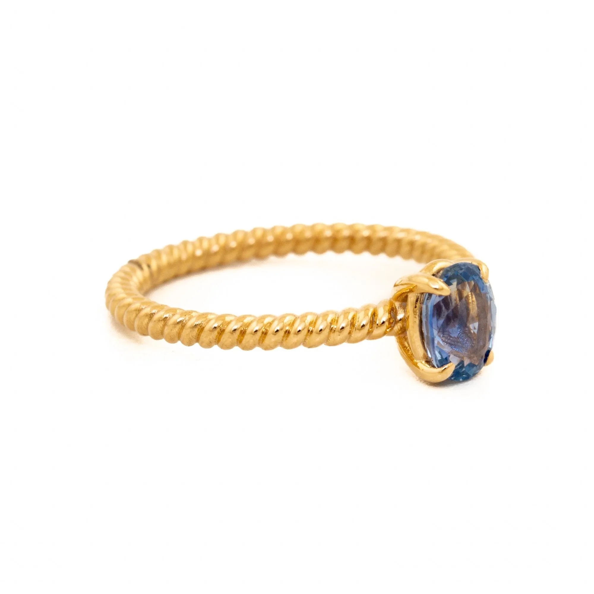 14K Gentle Blue Sapphire Ring - Made To Order