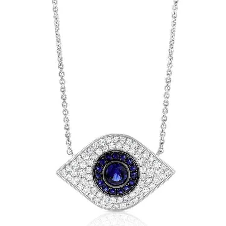 14k Gold & Diamond Evil Eye Necklace - 0.46ct