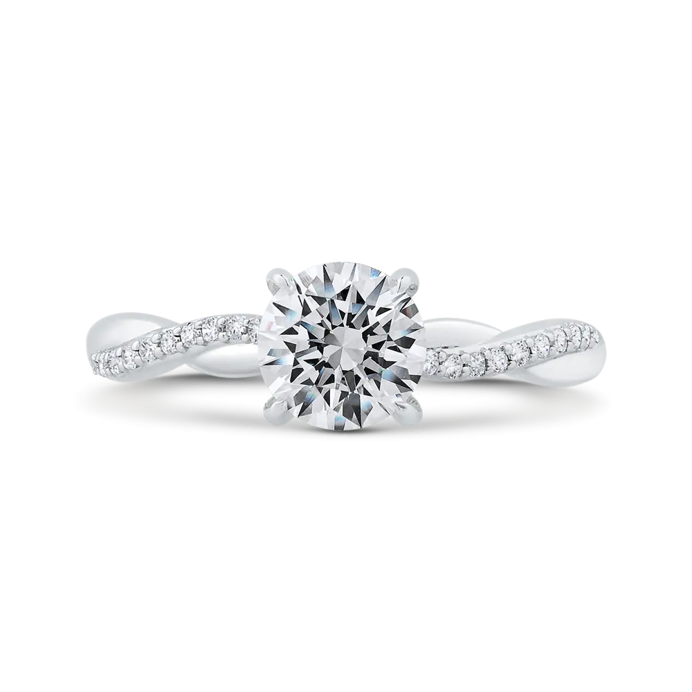 14K White Gold Diamond Engagement Ring (Semi-Mount)