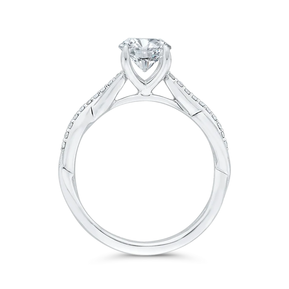 14K White Gold Diamond Engagement Ring (Semi-Mount)