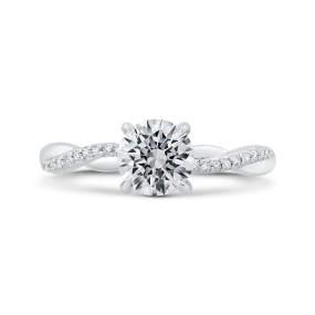 14K White Gold Diamond Engagement Ring (Semi-Mount)