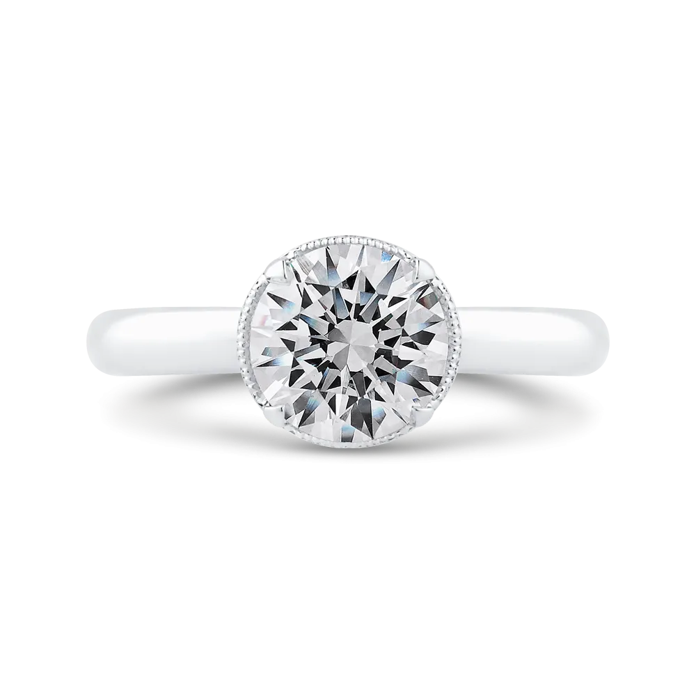 14K White Gold Diamond Engagement Ring (Semi-Mount)