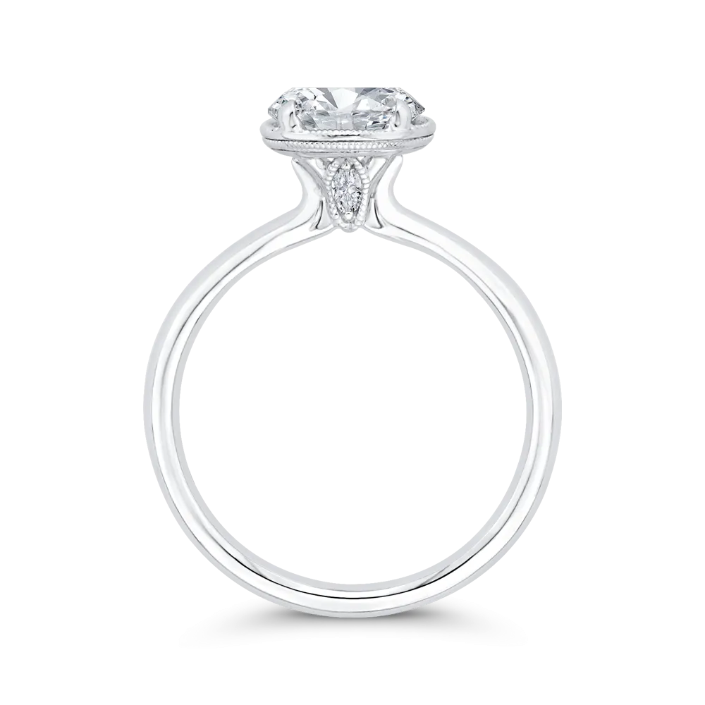 14K White Gold Diamond Engagement Ring (Semi-Mount)