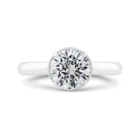 14K White Gold Diamond Engagement Ring (Semi-Mount)