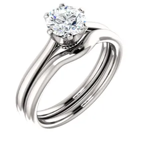 14K White Round Engagement Ring 122004:440:PMB