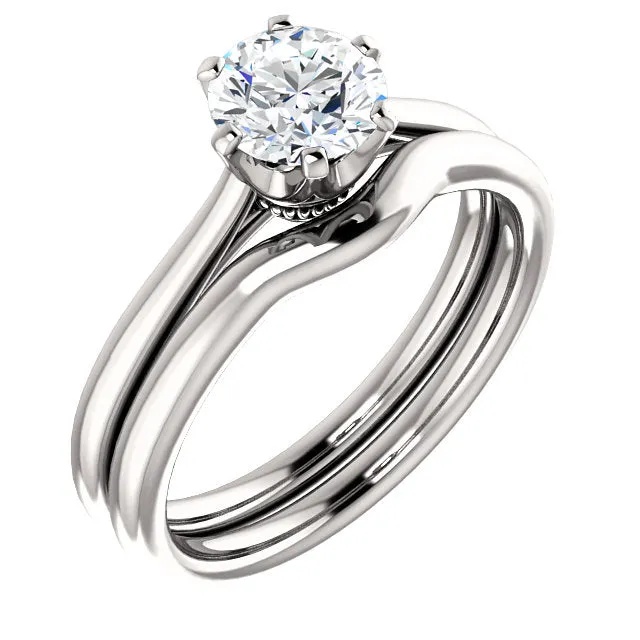 14K White Round Engagement Ring 122004:440:PMB