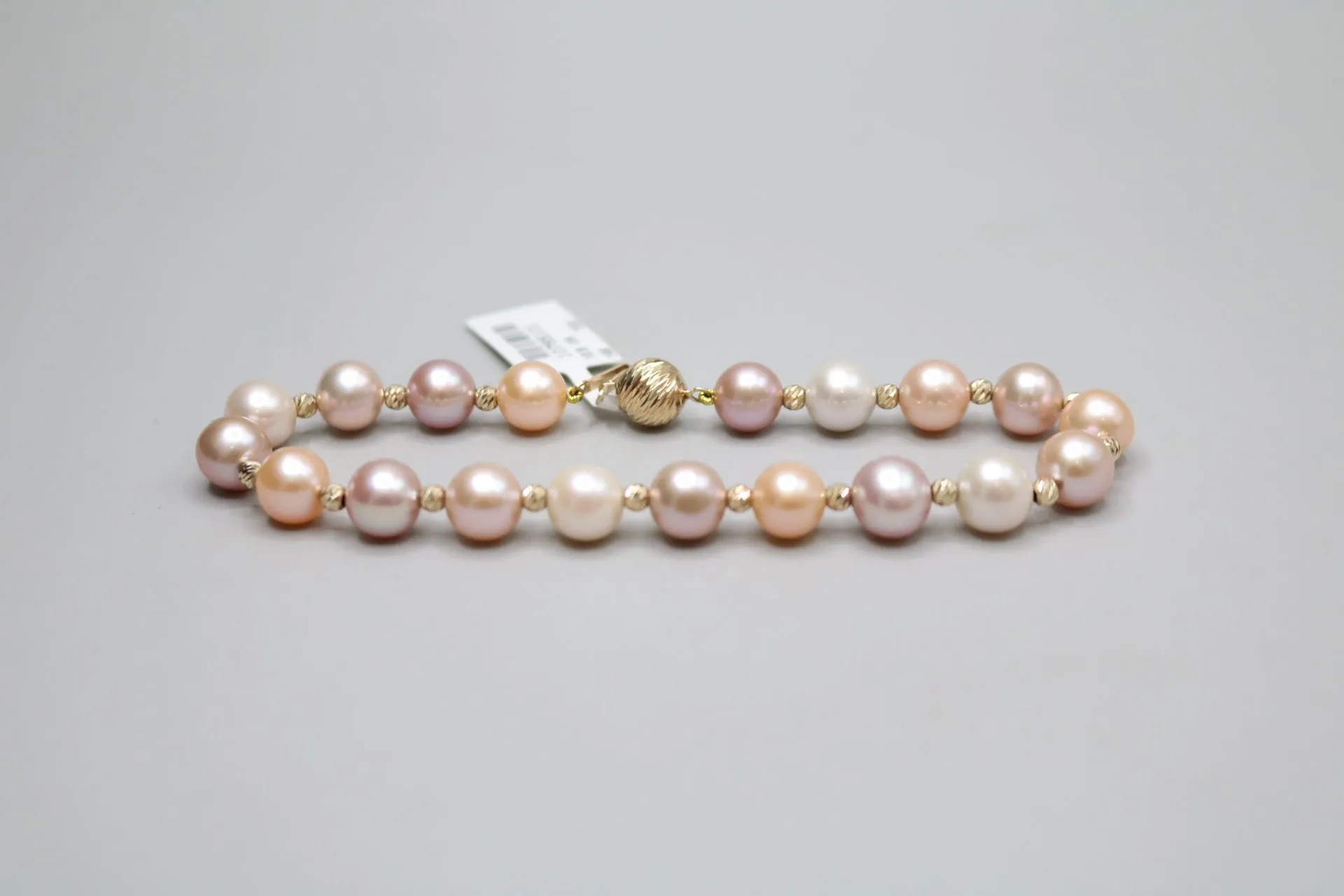 14K Yellow Gold Freshwater Pearl Bracelet (19.5 centimeters or 7.5 Inches)