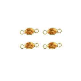 18k Gold Oval Yellow/Orange Sapphire Connector Charm