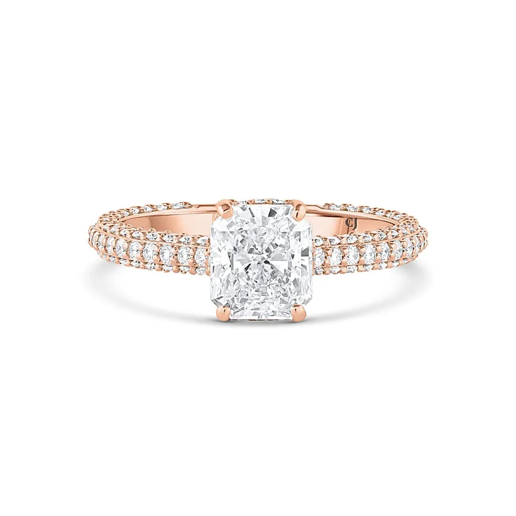 18k Rose Gold 1.53ct Radiant Cut Diamond Ring, GIA Certified