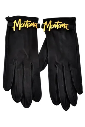 1980s Vintage Claude Montana Black Leather Gloves