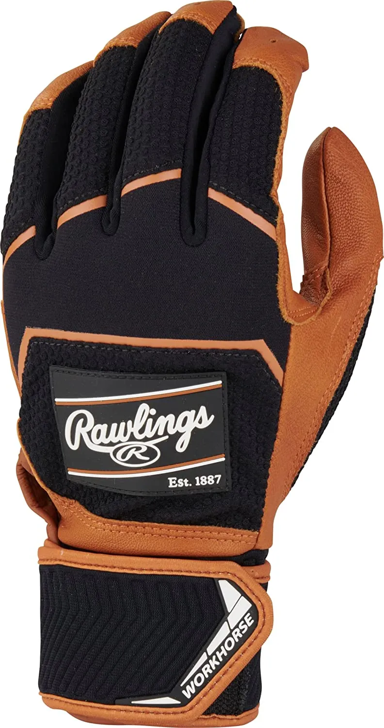 2022 Rawlings Workhorse Compression Strap Men's Batting Gloves