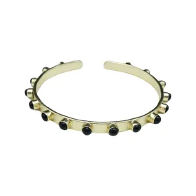 210-10-G | SEEMA ADJUSTABLE CUFF (4 MM BLACK ONYX ON GOLD )