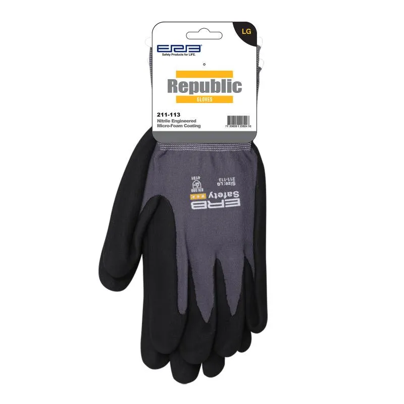 211-113 Premium Nitrile Engineered Micro-Foam Nylon Knit Gloves 1dozen