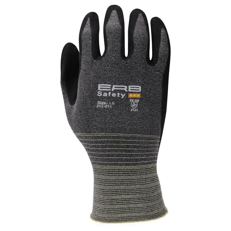 211-211 Premium Nitrile Sandy Coated Nylon Knit Glove 1dozenpair