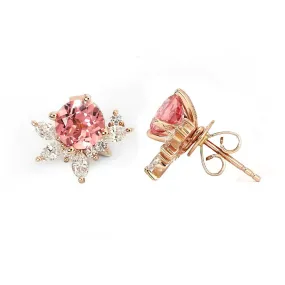 2.7ctw Pink Lab-Grown Sapphire Earrings w/ Lab Grown Diamonds, Delilah