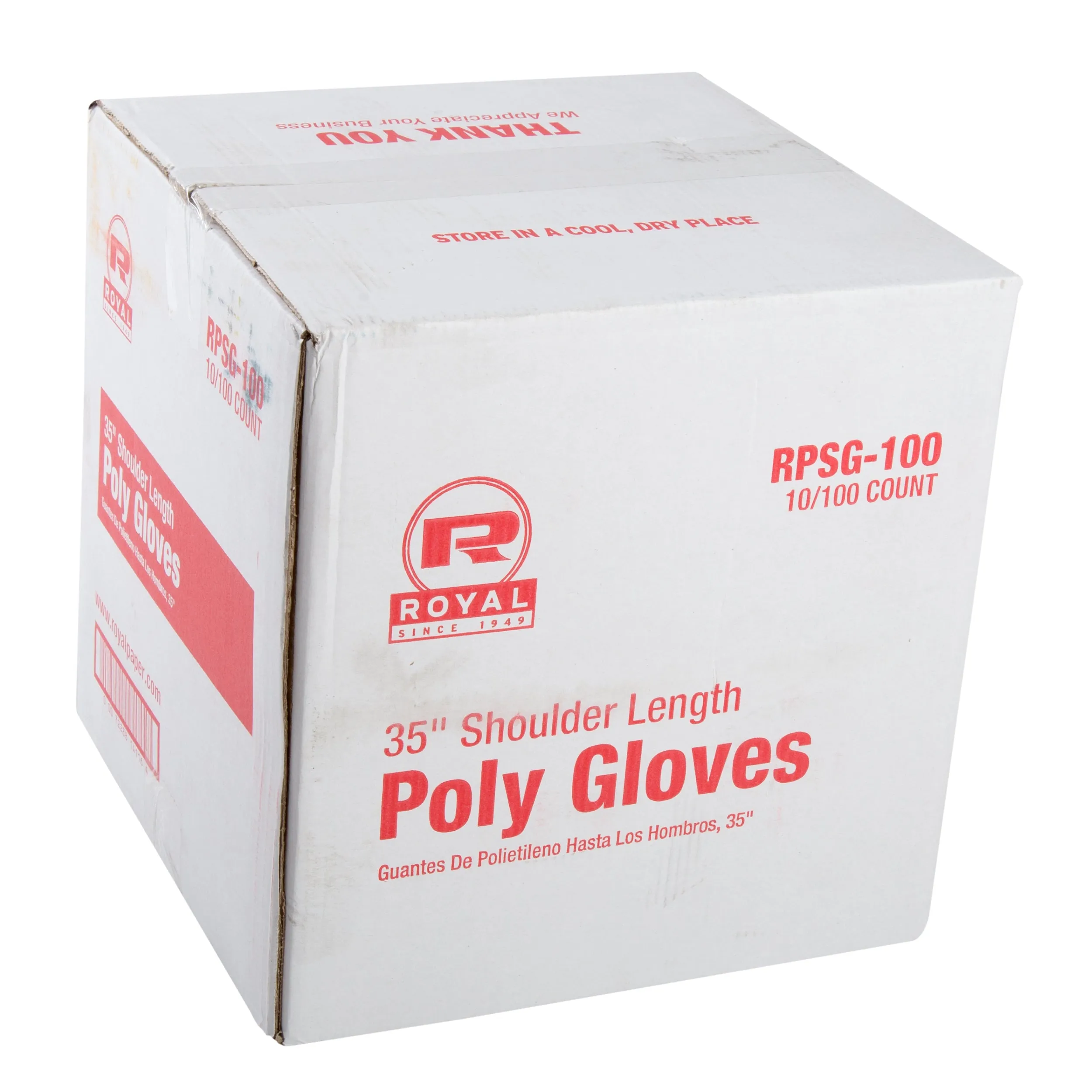 35" Shoulder Length Poly Gloves, Case of 1,000