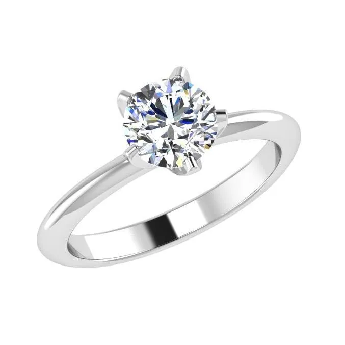 5 Prong Solitaire Diamond Engagement Ring 18K Gold