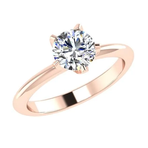 5 Prong Solitaire Diamond Engagement Ring 18K Gold