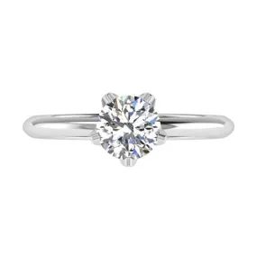 5 Prong Solitaire Diamond Engagement Ring 18K Gold