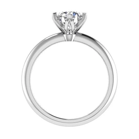 5 Prong Solitaire Diamond Engagement Ring 18K Gold