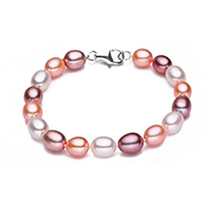 7-8mm Rice Shape Freshwater Pearl Bracelet for Women