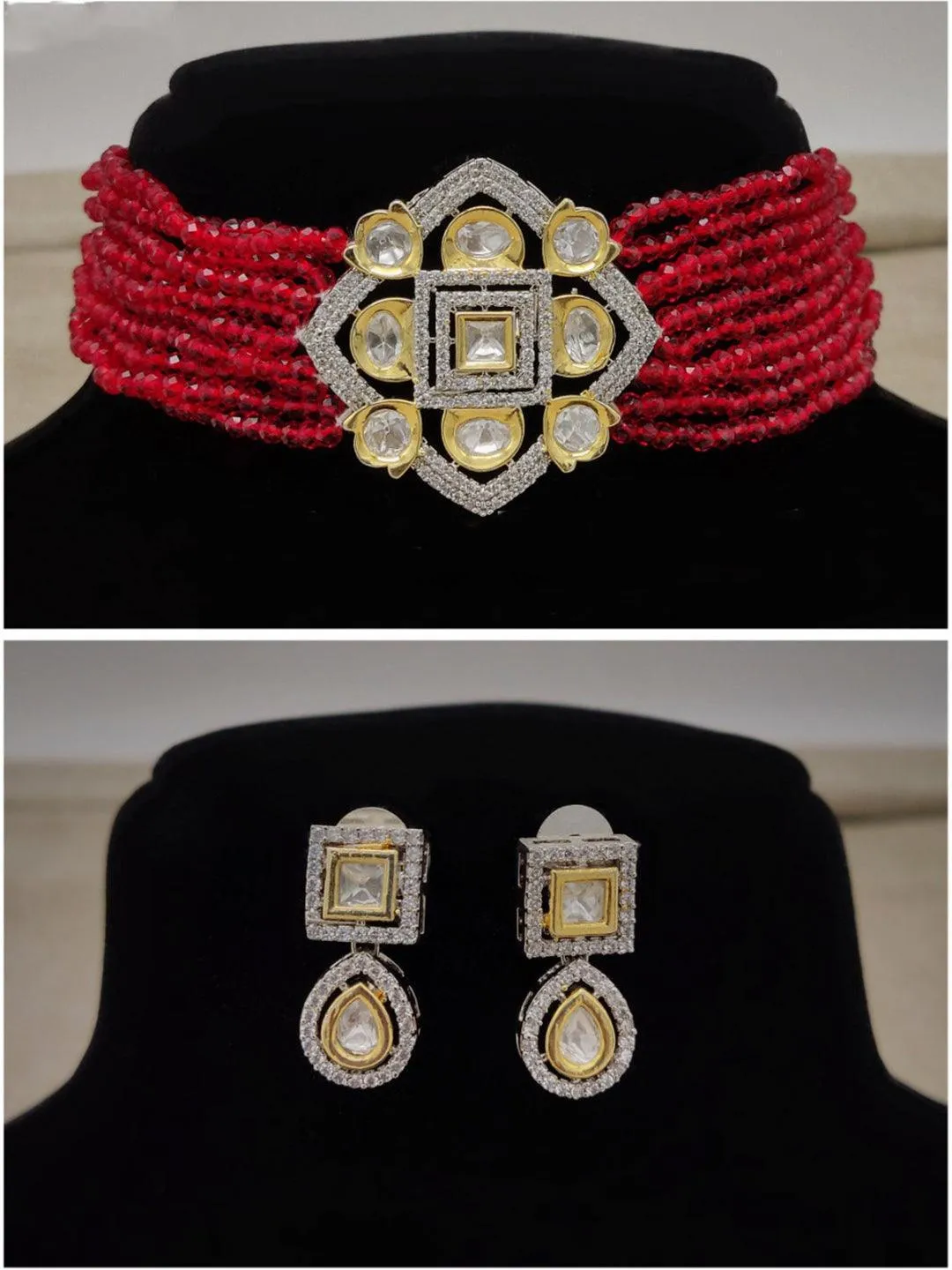 Ad Stone Choker Necklace Set