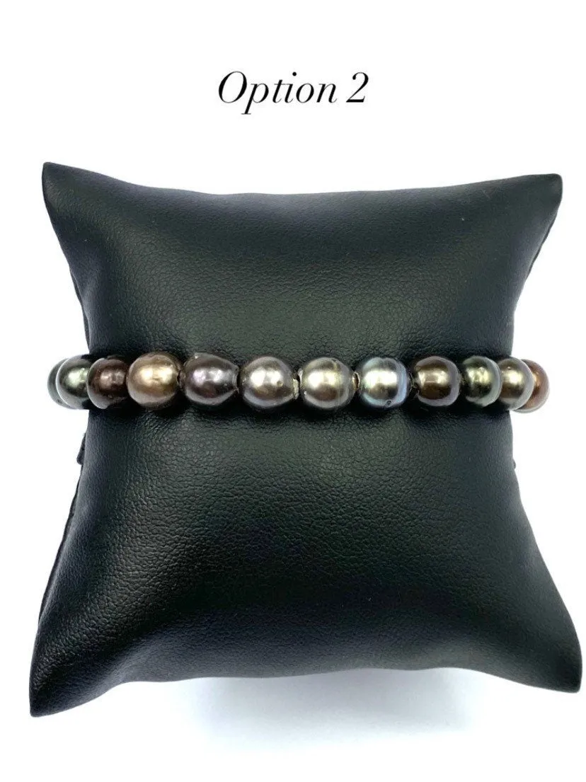 Adjustable Leather Tahitian Pearl Bracelet, Tahiti Pearls, Tahitian Pearls, Sku 985