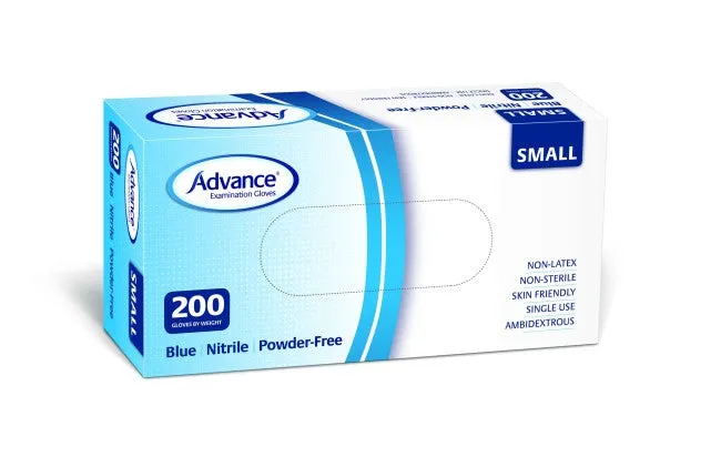 Advance® Blue Nitrile Powder Free Gloves