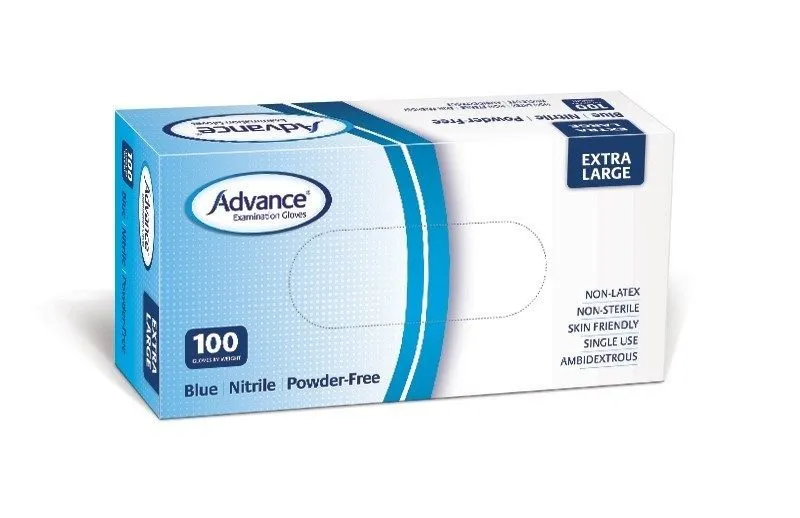 Advance® Blue Nitrile Powder Free Gloves