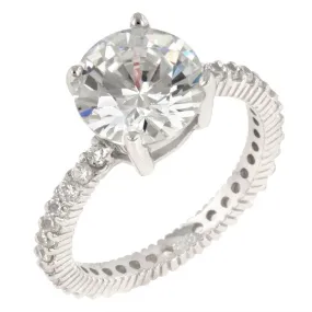 Anika 10mm Round Solitaire Engagement Ring | 4.5ct | Sterling Silver