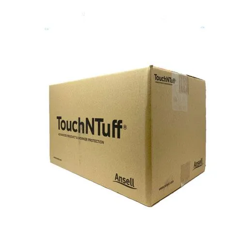 Ansell X-Large 150 Count Box - Blue 9" Touch N Tuff - 3mil Nitrile Ambidextrous Gloves