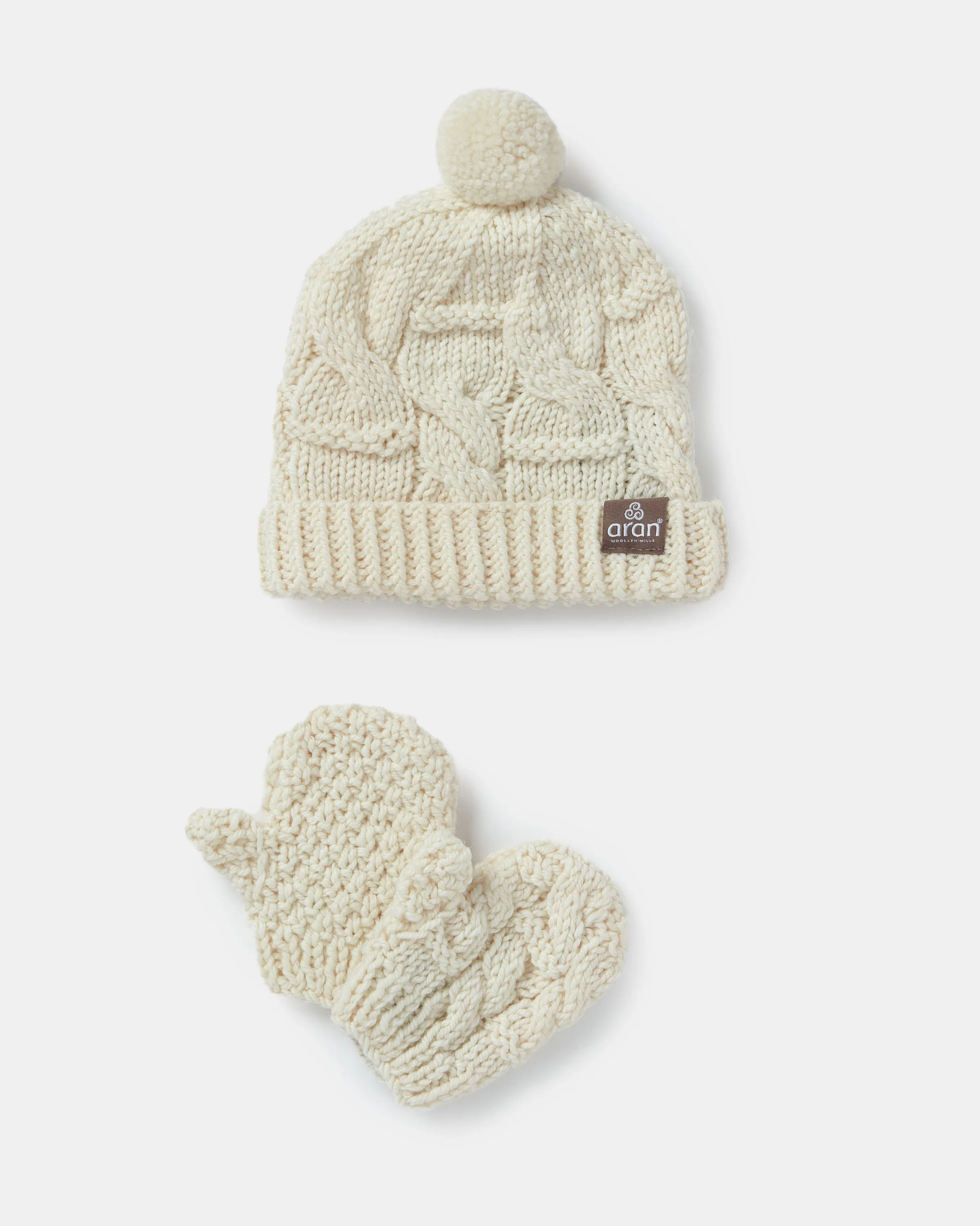 Aran Childrens Hat and Gloves