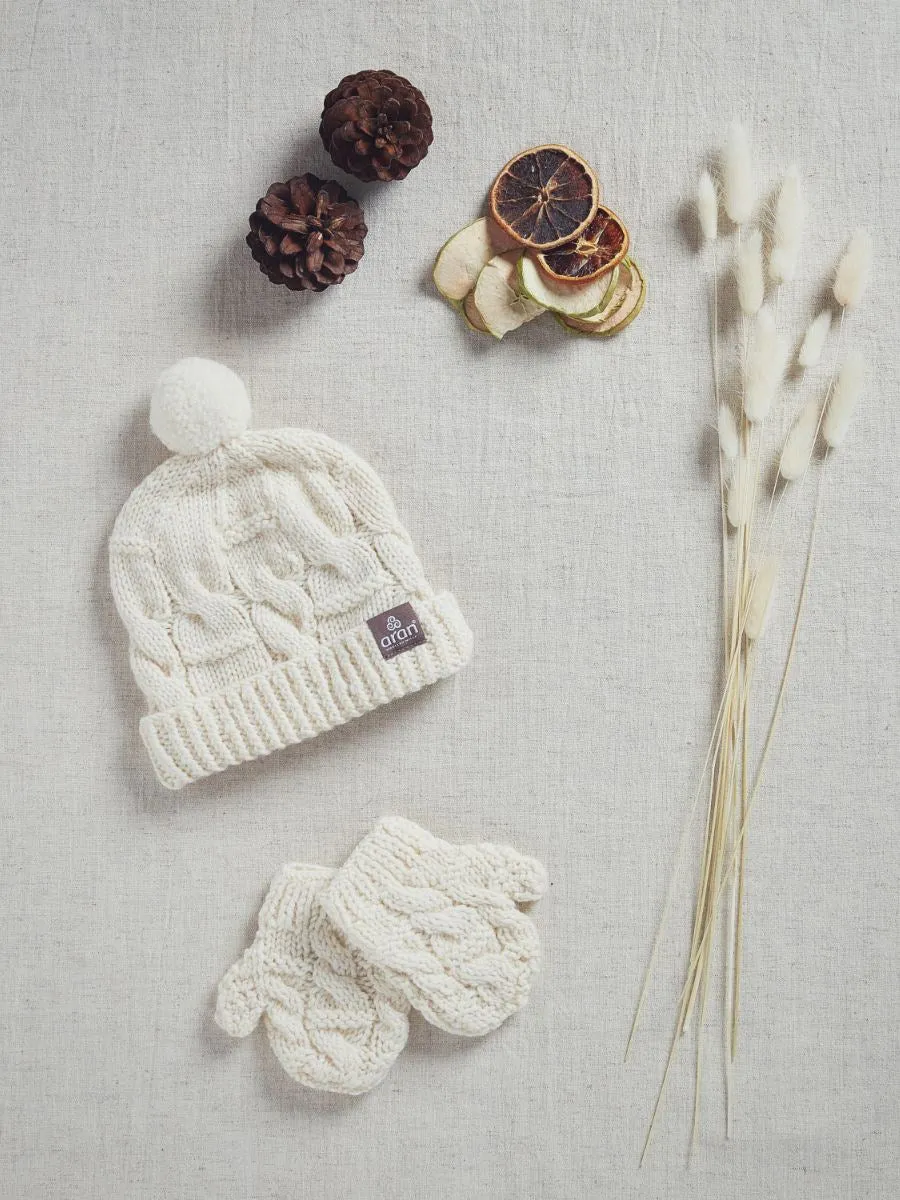 Aran Childrens Hat and Gloves